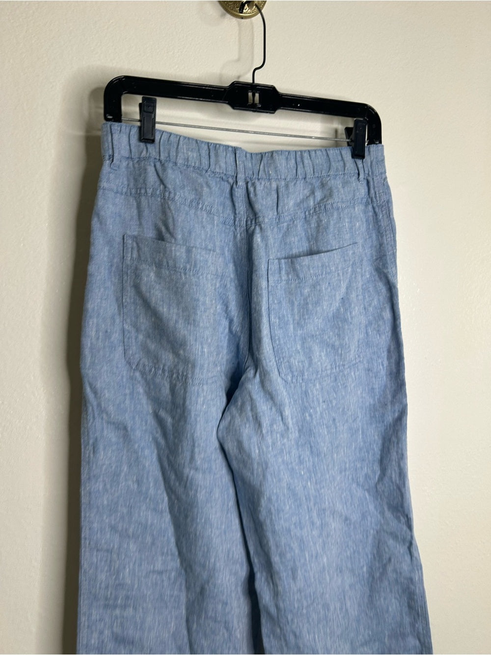 Madewell 100% Linen The Zoe Relaxed Straight Leg Pant in Sunfaded Blue