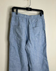 Madewell 100% Linen The Zoe Relaxed Straight Leg Pant in Sunfaded Blue