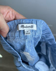 Madewell 100% Linen The Zoe Relaxed Straight Leg Pant in Sunfaded Blue