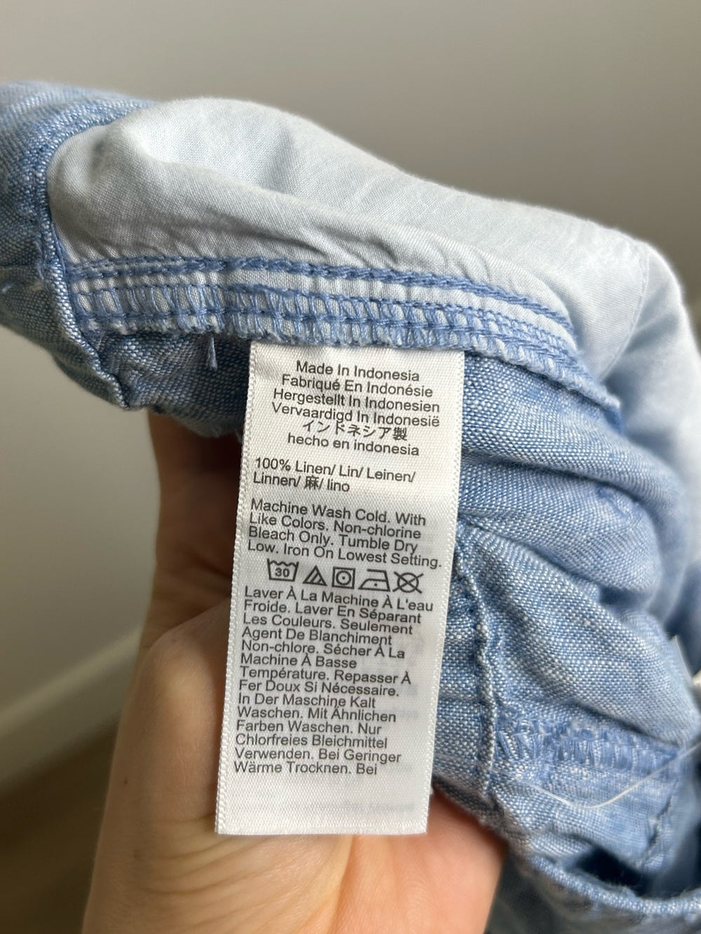 Madewell 100% Linen The Zoe Relaxed Straight Leg Pant in Sunfaded Blue