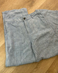 Madewell 100% Linen The Zoe Relaxed Straight Leg Pant in Sunfaded Blue