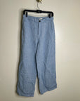 Madewell 100% Linen The Zoe Relaxed Straight Leg Pant in Sunfaded Blue