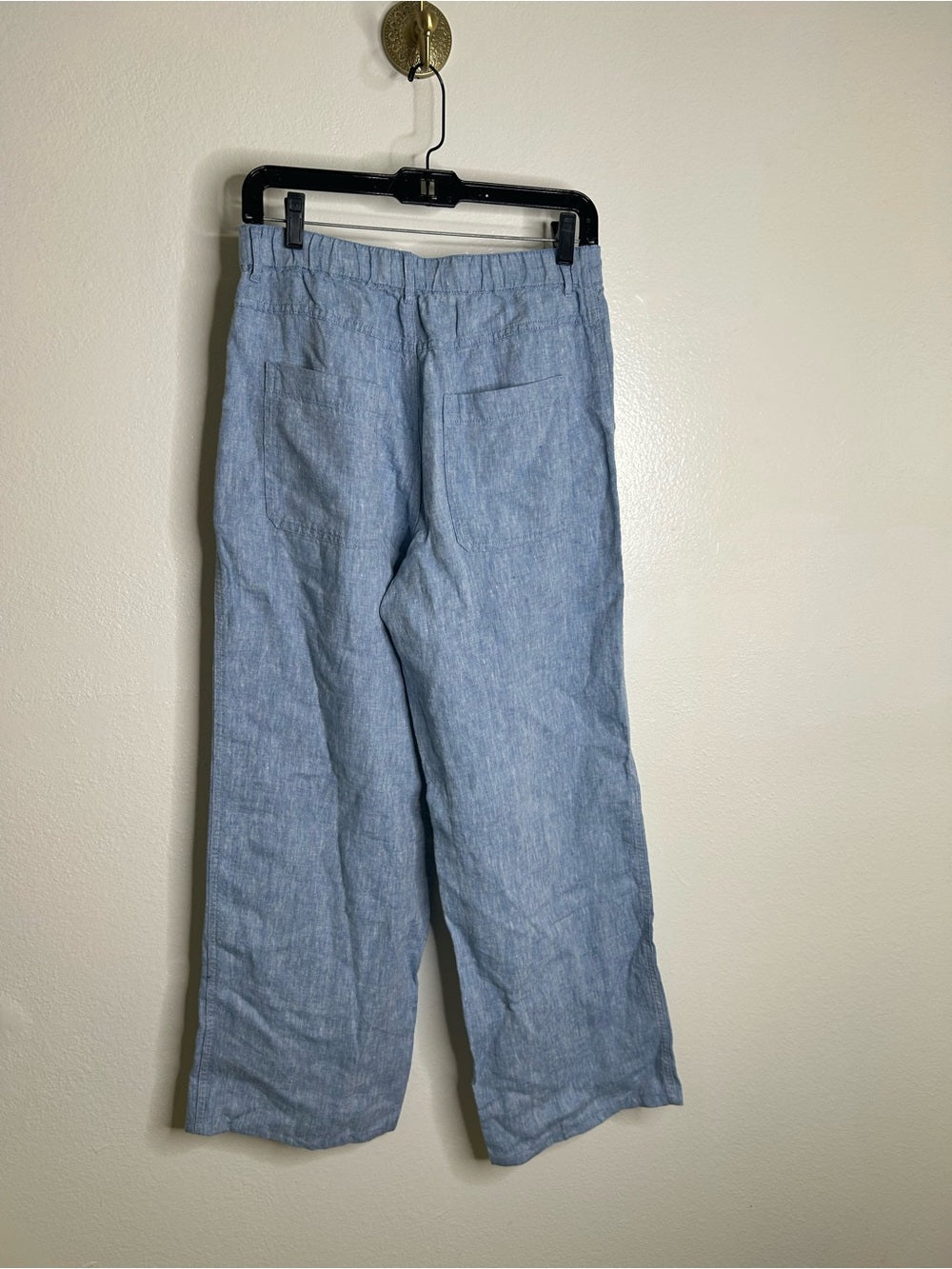Madewell 100% Linen The Zoe Relaxed Straight Leg Pant in Sunfaded Blue