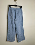 Madewell 100% Linen The Zoe Relaxed Straight Leg Pant in Sunfaded Blue