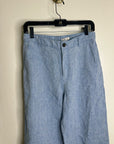 Madewell 100% Linen The Zoe Relaxed Straight Leg Pant in Sunfaded Blue