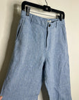 Madewell 100% Linen The Zoe Relaxed Straight Leg Pant in Sunfaded Blue