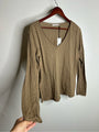Michael Stars 100% Supima Cotton Slub Long Sleeve V - Neck T - Shirt