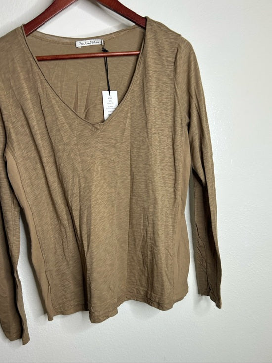 Michael Stars 100% Supima Cotton Slub Long Sleeve V - Neck T - Shirt
