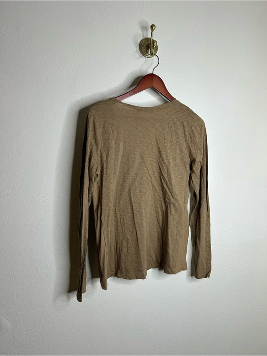 Michael Stars 100% Supima Cotton Slub Long Sleeve V - Neck T - Shirt