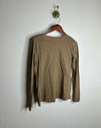Michael Stars 100% Supima Cotton Slub Long Sleeve V - Neck T - Shirt