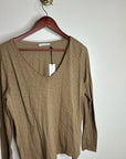 Michael Stars 100% Supima Cotton Slub Long Sleeve V - Neck T - Shirt