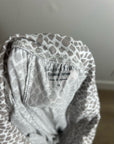 Garnet Hill 100% Organic Cotton White Gray Pajama Set Short Sleeve Top Pant
