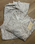 Garnet Hill 100% Organic Cotton White Gray Pajama Set Short Sleeve Top Pant