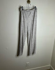 Garnet Hill 100% Organic Cotton White Gray Pajama Set Short Sleeve Top Pant