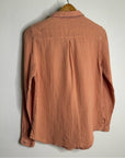 Carbon2Colbat 100% Cotton Gauze Peach Button Down Long Sleeve Top