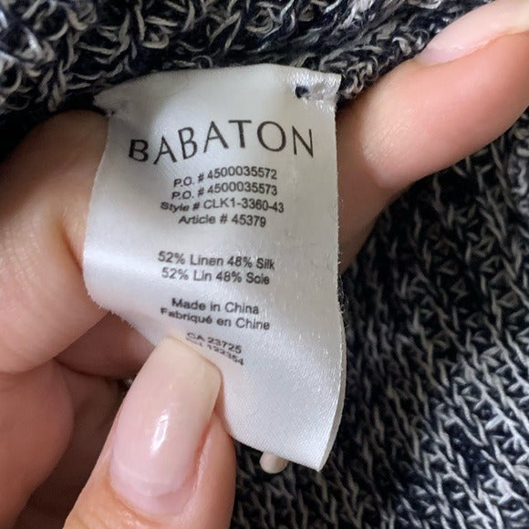 Aritzia Babaton Linen &amp; Silk Knitted Pullover V- Neck Sweater