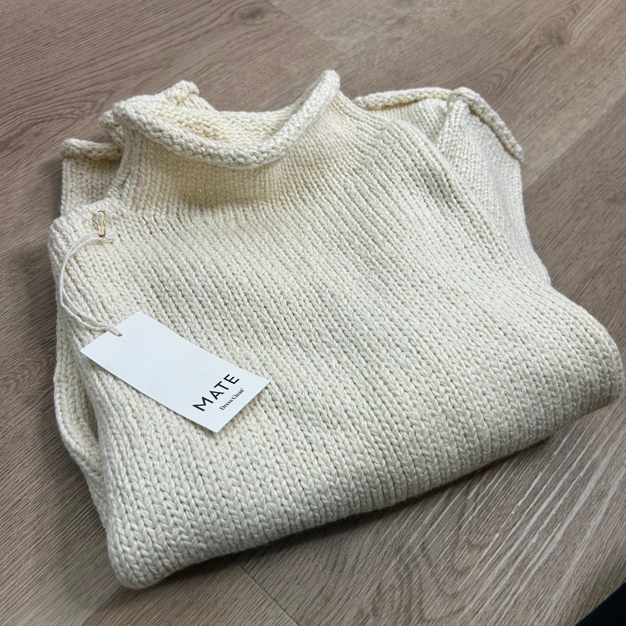 MATE the Label MATE The Label 100% Organic Cotton Knit Frise Neck Pullover Sweater - Cotton