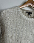 Eileen Fisher Organic Linen Cotton Knit Textured Short Sleeve Sweater Top