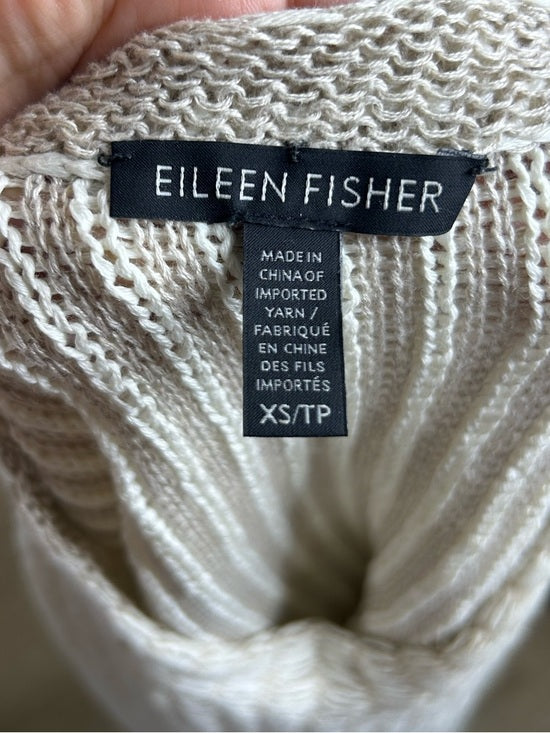 Eileen Fisher Organic Linen Cotton Knit Textured Short Sleeve Sweater Top
