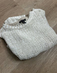 Eileen Fisher Organic Linen Cotton Knit Textured Short Sleeve Sweater Top