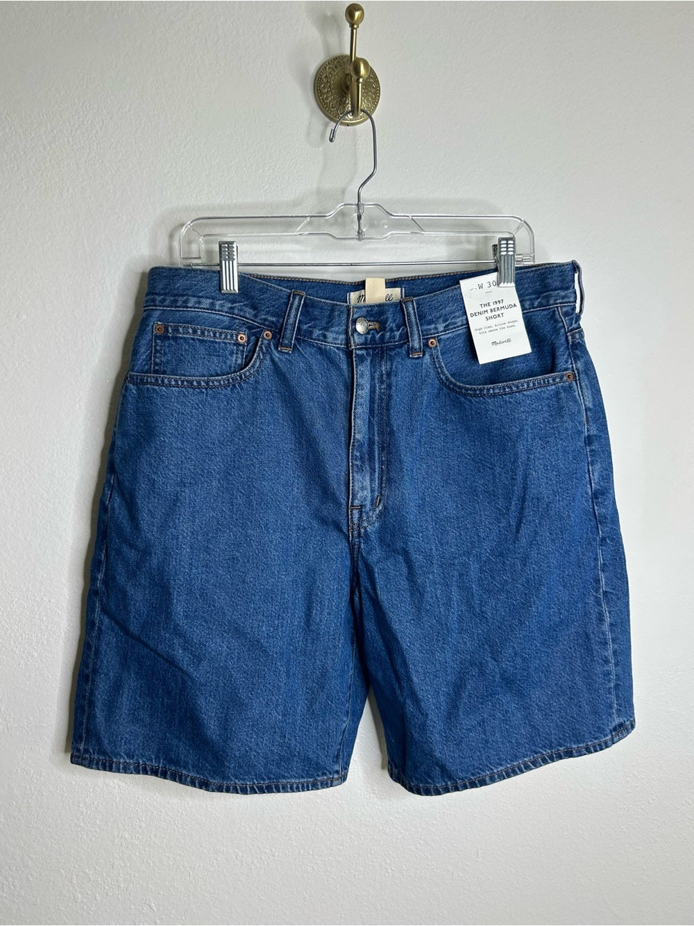 Madewell Madewell 100% Cotton The 1997 Denim Bermuda Short Medium Wash - Denim, Cotton