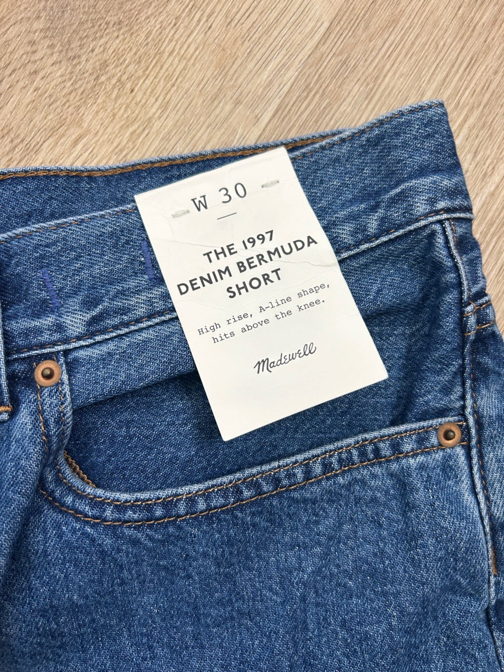 Madewell 100% Cotton The 1997 Denim Bermuda Short Medium Wash