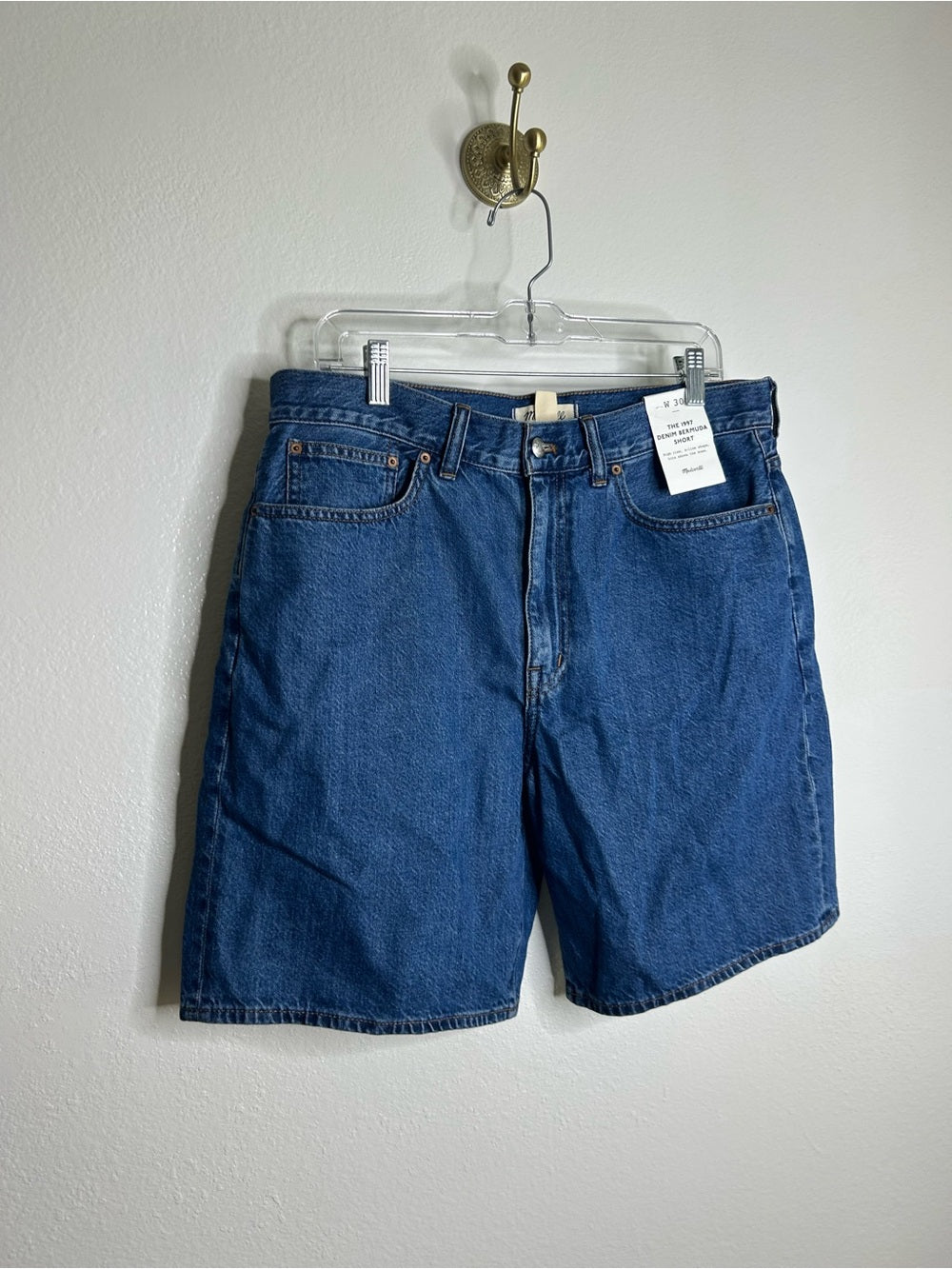 Madewell Madewell 100% Cotton The 1997 Denim Bermuda Short Medium Wash - Denim, Cotton
