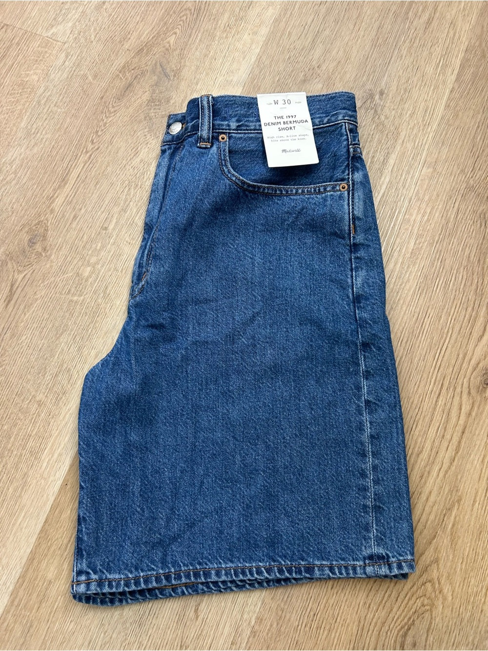 Madewell Madewell 100% Cotton The 1997 Denim Bermuda Short Medium Wash - Denim, Cotton