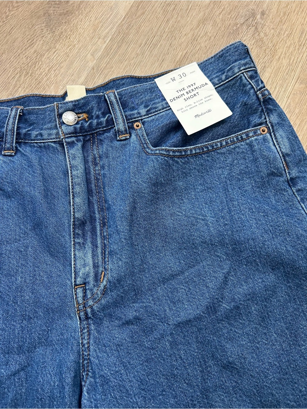 Madewell Madewell 100% Cotton The 1997 Denim Bermuda Short Medium Wash - Denim, Cotton