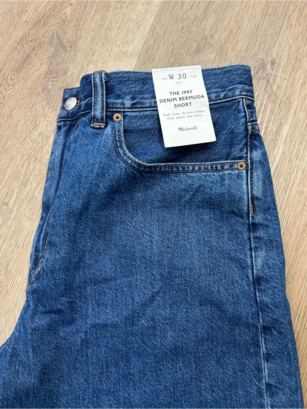 Madewell Madewell 100% Cotton The 1997 Denim Bermuda Short Medium Wash - Denim, Cotton