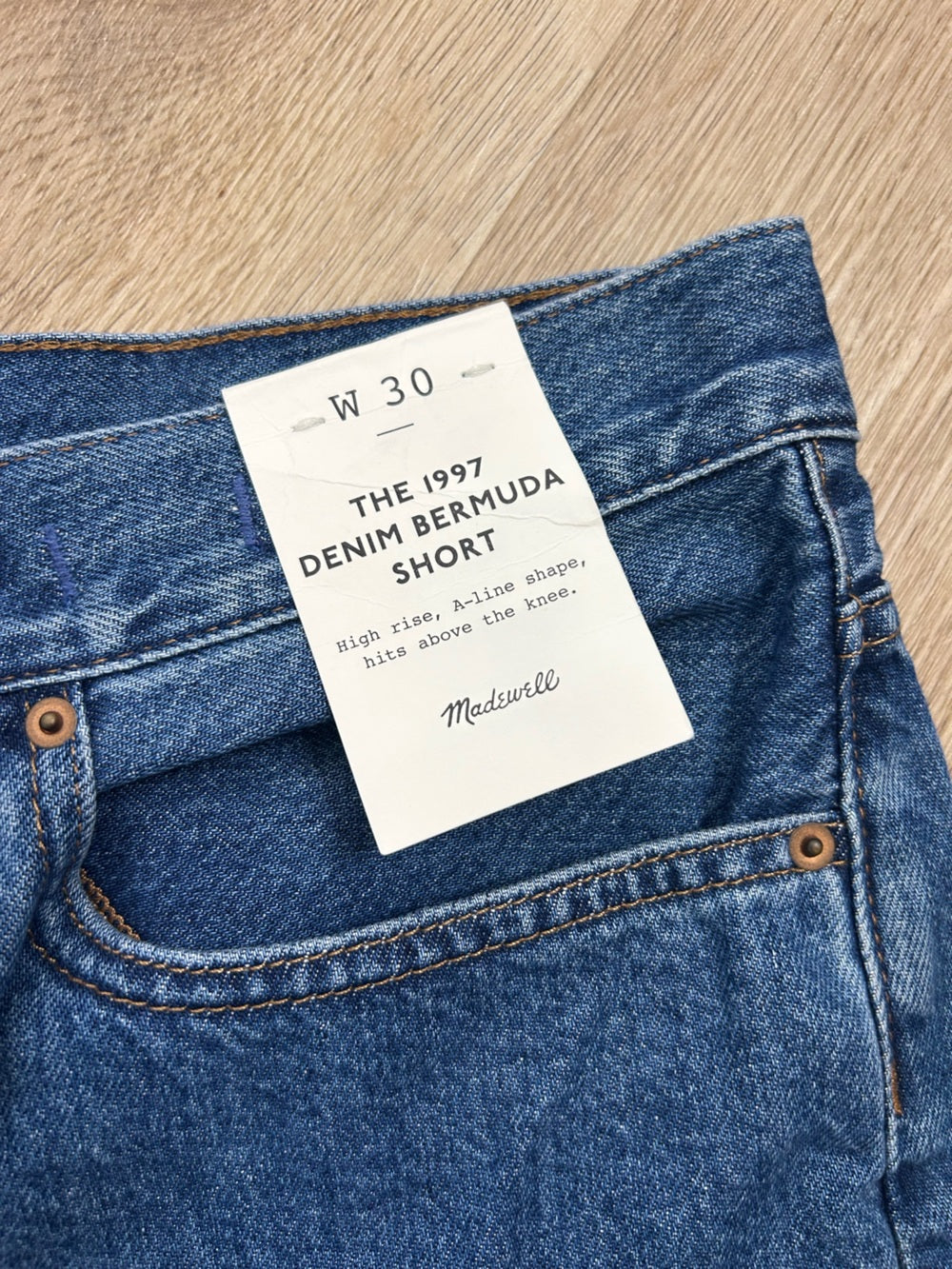 Madewell 100% Cotton The 1997 Denim Bermuda Short Medium Wash
