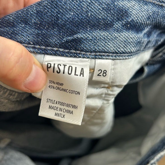 Pistola Hemp Organic Cotton Gianna Mid Rise Denim Barrel Balloon Leg Jean