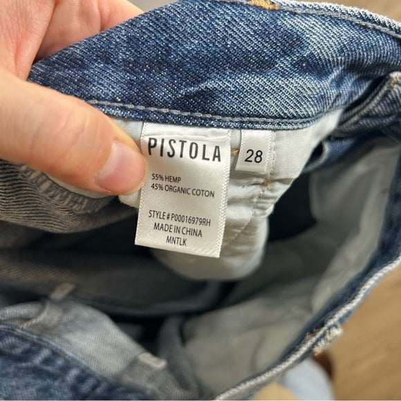 Pistola Hemp Organic Cotton Gianna Mid Rise Denim Barrel Balloon Leg Jean
