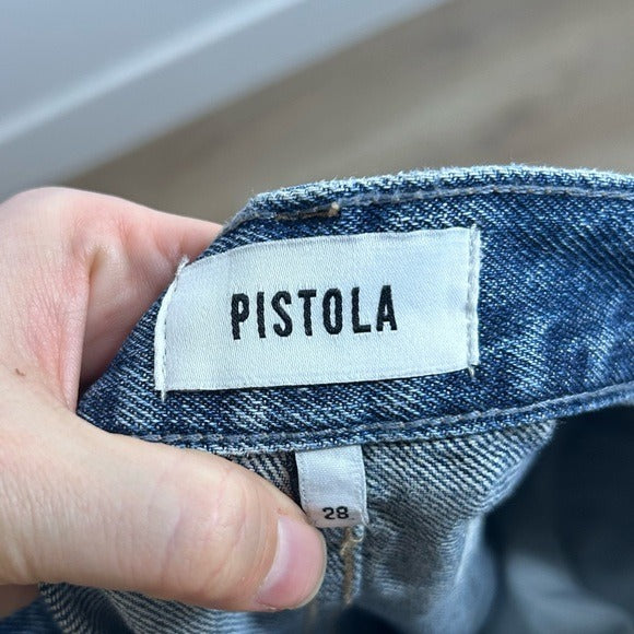 Pistola Hemp Organic Cotton Gianna Mid Rise Denim Barrel Balloon Leg Jean