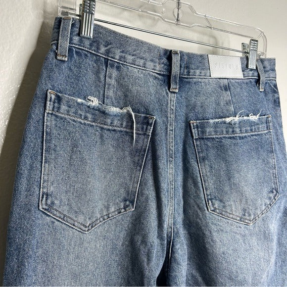 Pistola Hemp Organic Cotton Gianna Mid Rise Denim Barrel Balloon Leg Jean