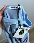 Daydreamer 100% Cotton Baby Blue Oversized Varsity Style Long Sleeve Top