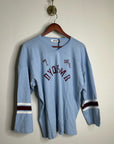 Daydreamer 100% Cotton Baby Blue Oversized Varsity Style Long Sleeve Top
