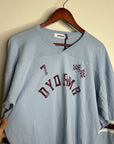 Daydreamer 100% Cotton Baby Blue Oversized Varsity Style Long Sleeve Top