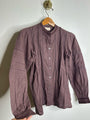 Ex - Voto 100% Cotton Plum Brown Long Sleeve Olivia Button Down Blouse