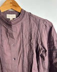Ex - Voto 100% Cotton Plum Brown Long Sleeve Olivia Button Down Blouse