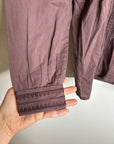 Ex - Voto 100% Cotton Plum Brown Long Sleeve Olivia Button Down Blouse