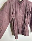 Ex - Voto 100% Cotton Plum Brown Long Sleeve Olivia Button Down Blouse