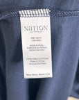 Nation LA 100% Pima Cotton Smocked Clementine Midi Dress Navy Blue