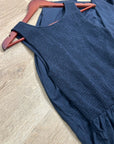 Nation LA 100% Pima Cotton Smocked Clementine Midi Dress Navy Blue