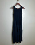 Nation LA 100% Pima Cotton Smocked Clementine Midi Dress Navy Blue