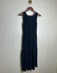 Nation LA 100% Pima Cotton Smocked Clementine Midi Dress Navy Blue