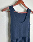 Nation LA 100% Pima Cotton Smocked Clementine Midi Dress Navy Blue