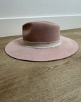 Brixton 100% Wool Felt Light Pink Wide Brim Rancher Style Hat