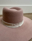 Brixton 100% Wool Felt Light Pink Wide Brim Rancher Style Hat