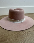 Brixton 100% Wool Felt Light Pink Wide Brim Rancher Style Hat